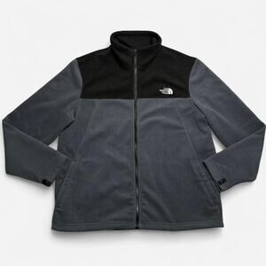 The North Face Full Zip Fleece Jacket Gray Black Mens XXL